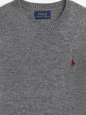 Polo Ralph Lauren Boys Wool Crewneck Sweater With Logo Grey