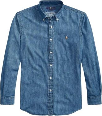 Polo Ralph Lauren Overhemden, Heren, Blauw, M, Denim, Shirts