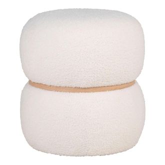 House Nordic Pouf milford aus teddy-boucl&eacute;, wei&szlig;