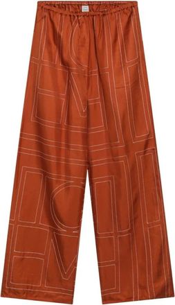 Toteme Monogram PJ Broek - Dames - Wijde Broeken - Oranje - M - Broeken