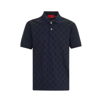 Carolina Herrera Jersey Polo Shirt met Print - Heren - Polos - Blauw - M - Katoen - Tops