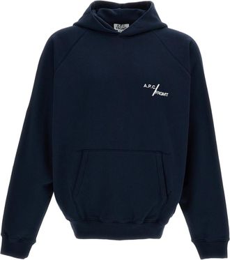 A.P.C. Blue Fragment Cotton Hooded Sweatshirt