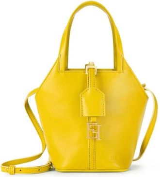 Elisabetta Franchi Small Hobo Bag - Dames - Handtassen - Geel - ONE Size - Leer - Tassen