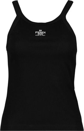 Fendi Sleeveless Tops, female, Black, L, Ribbed Tank Top