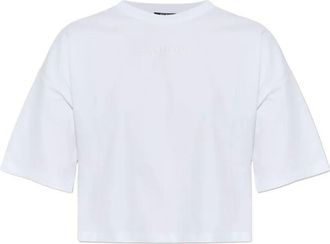 Balmain Small Balmain Paris Emb Cropped T-Shirt