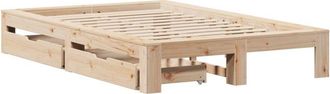 vidaXL Bed Frame without Mattress 120x190 cm Small Double Solid Wood Pine vidaXL