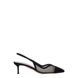 Aquazzura Schoenen, Dames, Zwart, 40 EU, Leer, Gia Mesh Sling 50