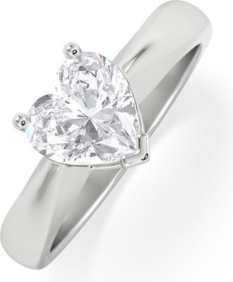 The Diamond Store Naomi Heart Cut Lab Diamond Engagement Ring 1.00ct H/Si in 9k White Gold