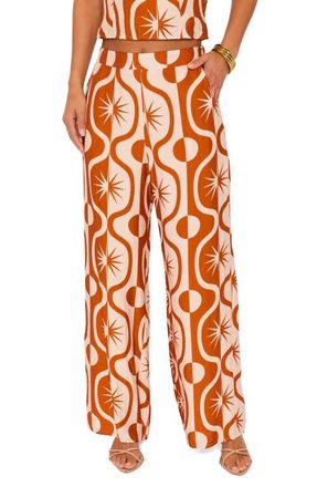 VICI Collection Valencia Abstract Pants in Rust/Sand at Nordstrom, Size X-Small