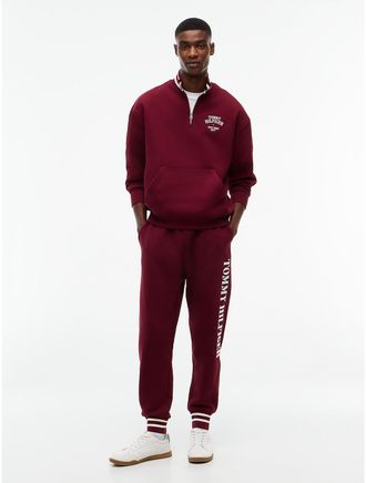 Tommy Hilfiger Mens Relaxed Heavyweight Terry Sweatpant - Burgundy - XL