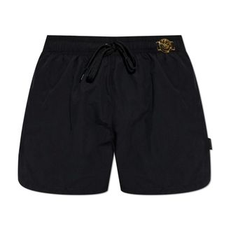 Moschino Beachwear, male, Black, Size: 2XL Swim Shorts with an Appliqu&eacute;