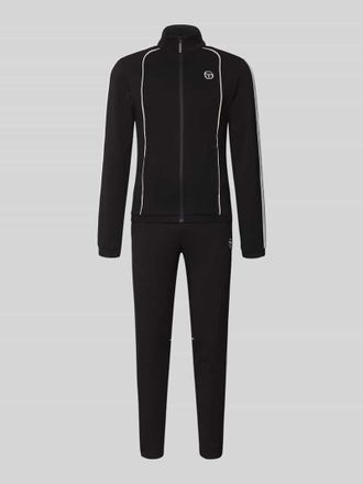 Sergio Tacchini Slim Fit Tracksuit mit Logo-Stitching Modell Egeo in Black, Gr&ouml;&szlig;e XXL