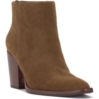 Vince Camuto Polellah Pointed Toe Bootie in Reishi Sisued at Nordstrom Rack, Size 9.5