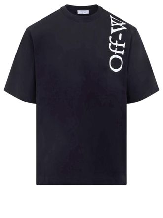Off-white Black Crew Neck Logo Print Cotton T-Shirt