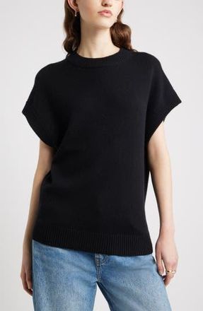 Nordstrom Cap Sleeve Wool & Cashmere Sweater in Black Rock at Nordstrom Rack, Size X-Large