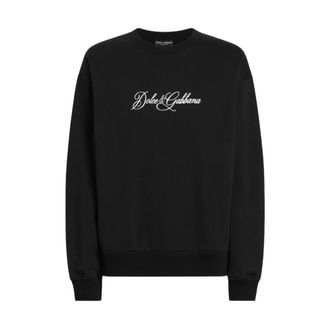 Dolce & Gabbana Sweatshirt with print and embroidery - male - Dolce & Gabbana - Sweatshirts - Black - XL - Sweatshirts & Hoodies