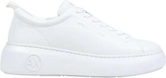 A|X Armani Exchange Sportieve leren slip-on sneakers met vetersluiting - Heren - Sneakers - Wit - 41 EU - Leer - Schoenen