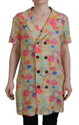 Dsquared2 Dsquared&sup2; Printed Collared Button Front Long Blouse Womens Top (Pre-Owned)