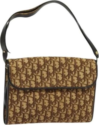 Dior Pre-owned Shoulder Bags, female, Brown, Size: ONE SIZE Pre-owned Trotter Canvas Shoulder Bag