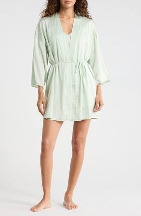 Danskin Scallop Satin Pajamas in Jade Silk at Nordstrom Rack, Size X-Large