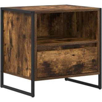 vidaXL Bedside Table Smoke Oak 50 x 39.5 x 50 cm Engineered Wood vidaXL