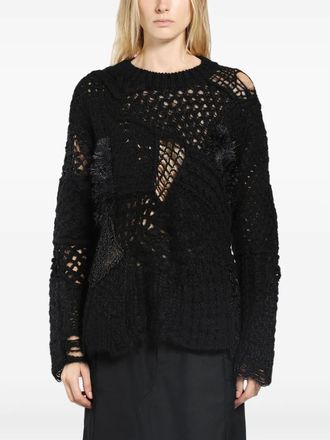 Junya Watanabe Opengebreide trui - Zwart