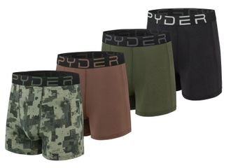 Spyder Underwear Mens Multicolor Stretch Elastic Waist Boxer Briefs 4-Pack MOT29
