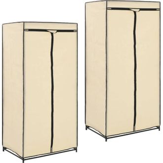 vidaXL Armarios 2 Unidades Color Crema 75x50x160 Cm Vidaxl