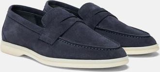 Scarosso Luciana Loafers in Blue - Suede at Nordstrom, Size 39.5