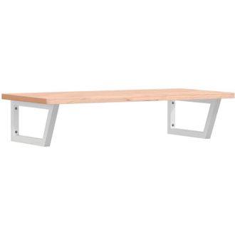 vidaXL Vidaxl - Estante De Lavabo De Pared De Acero Y Madera Maciza De Haya