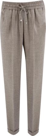 Kiton Elegante Wollen Broek - Dames - Straight fit broeken - Beige - L - Wol - Broeken