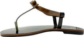 Ferragamo Womens My Summer Leather Thong Sandal In Jeans