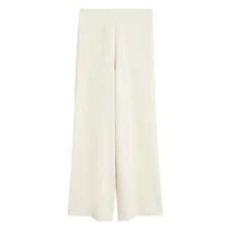 Max Mara Wide Trousers, female, White, Size: XS Viscose Cr&ecirc;pe Knit Trousers