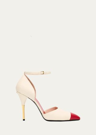 Valentino Garavani 105mm Sinead Leather Cap-Toe dOrsay Pumps