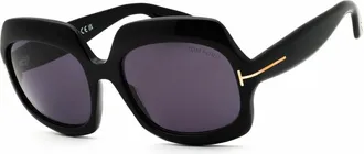 Tom Ford Ren Smoke Square Ladies Sunglasses FT1155 01A 60