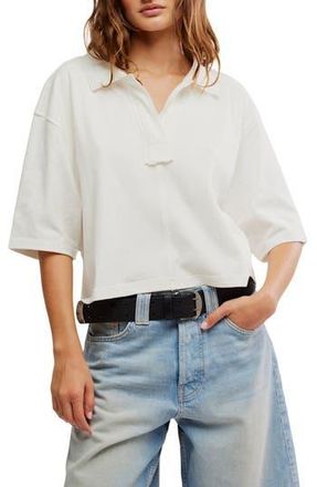 Free People Denmark Polo Top in Clean Ivory at Nordstrom Rack, Size Large