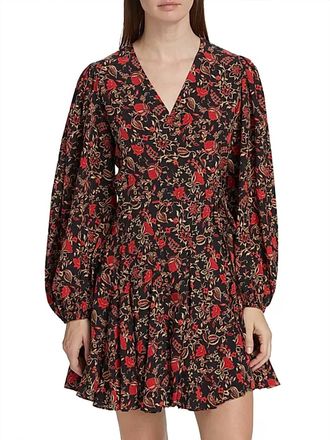 Rhode Resort Caro Floral Print Mini Dress In La Toile