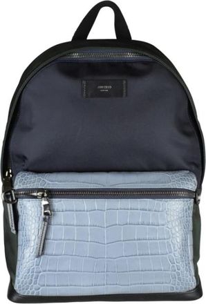 Jimmy Choo London Wilmer Rugzak - Heren - Rugzakken - Blauw - ONE Size - Leer - Tassen