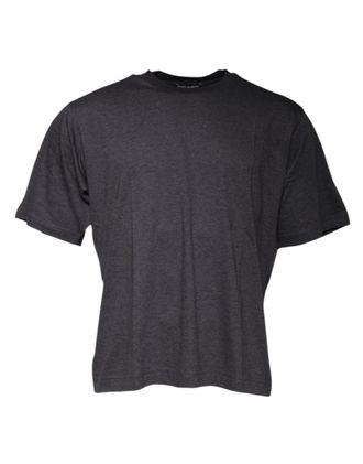 Dolce & Gabbana Mens Dark Gray Crew Neck Short Sleeves T-Shirt Cotton