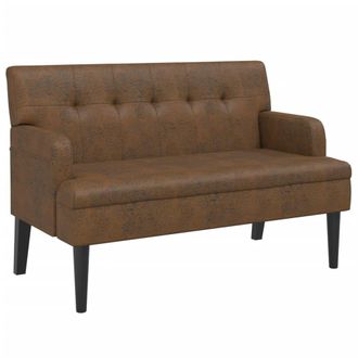 vidaXL Vidaxl - Banco Con Respaldo Ante Sint&eacute;tico Marr&oacute;n 112x65,5x75 Cm
