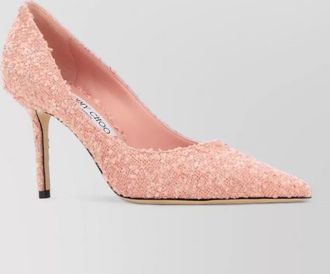 Jimmy Choo London tweed love pumps pointed toe texture