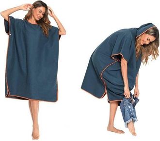 OEM Ropa De Playa - Unisex - Poncho De Surf Ultraligero De Secado R&aacute;pido - Poncho De Nataci&oacute;n De Microfibra - Cian