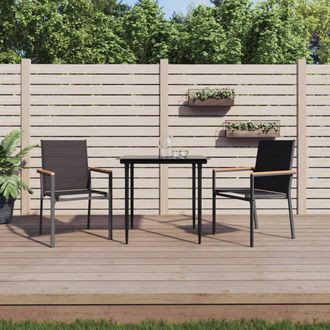 Berkfield Home 3 Piece Garden Dining Set Black Textilene & Steel