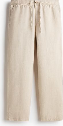 H&M Regular Fit Linen-blend trousers - White