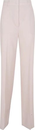 Max Mara Quasar Wide Broeken - Dames - Wijde Broeken - Roze - M - Wol - Broeken
