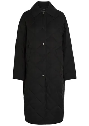 Joseph Penny Quilted Woven Coat - Black - 44 (UK16 / XL)