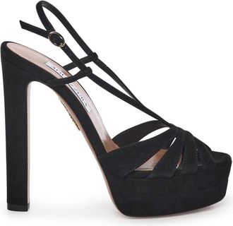 Aquazzura High Heel Sandalen - Dames - Sandalen met hakken - Zwart - 40 EU - Leer - Schoenen