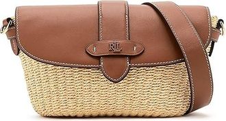 Lauren Ralph Lauren Straw-Leather Small Lynden Shoulder Bag Shoulder Womens Handbags Natural/Lauren Tan