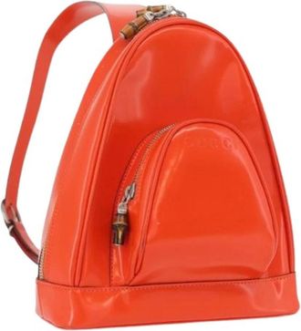 Gucci Pre-owned Vintage Rugzak - Dames - Vintage Rugzakken - Oranje - ONE Size - Leer - Vintage