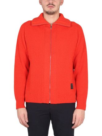 Paul Smith Wool Zip Cardigan - Orange